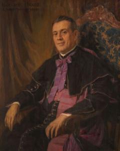 HALASZ HRADIL Elemer 1873-1948,Portrét Msgr. Istvána Cselényiho,1934,Soga SK 2019-06-18