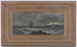 HALE W,Storm swept coastal scene near Swanage,Burstow and Hewett GB 2016-08-24