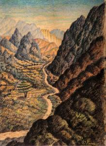 Halevi Aaron 1887-1957,Galilian landscape,Tiroche IL 2022-09-21