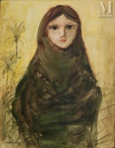 HALIM Tahia 1919-2003,La jeune femme,1972,Millon & Associés FR 2023-05-24