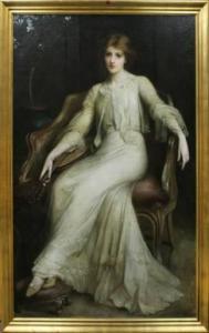 HALLÉ Charles Edward 1846-1919,SEATED BEAUTY,Clark Cierlak Fine Arts US 2022-01-22