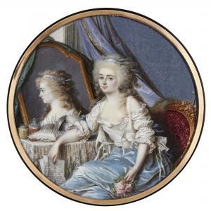 HALLÉ Nicolas 1694,PORTRAIT A LADY AT A DRESSING TABLE,1787,Sotheby's GB 2018-12-06
