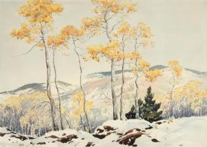 HALL Arthur William 1889-1981,October Snow,1945,Santa Fe Art Auction US 2022-05-28