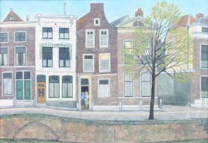 HALL C 1800-1900,view of a canal in Leiden Holland,Denhams GB 2016-08-03