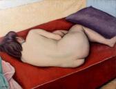 HALL Clifford Eric Martin 1904-1973,Nude on a red divan,1960,Mallams GB 2009-05-27