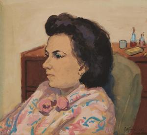 HALL Clifford Eric Martin 1904-1973,Woman in profile,1965,Rosebery's GB 2024-03-12