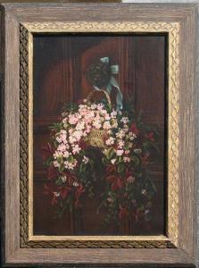 HALL George Henry 1825-1913,FLOWERS HANGING ON ADOOR KNOB,Burchard US 2010-01-24
