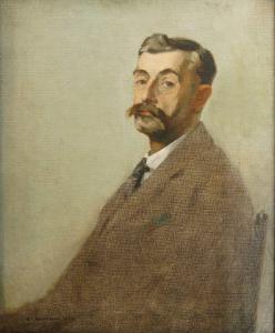 HALL George Wright,Portrait of a gentleman, seated half-length turned,1923,Rosebery's 2021-05-08