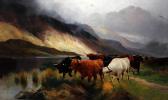 HALL H.R 1875-1902,Highland cattle by a lochside,Bonhams GB 2011-03-17