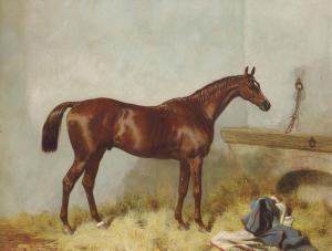 HALL Harry 1814-1882,Un cheval alezan dans une étable,1862,Christie's GB 2013-04-22