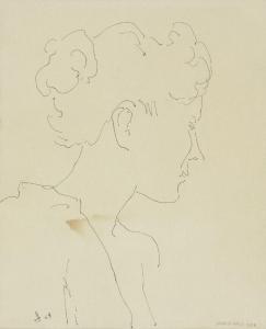 HALL JOHN ALEXANDER 1914-2002,Portrait of a woman in profile,1958,Rosebery's GB 2022-01-26