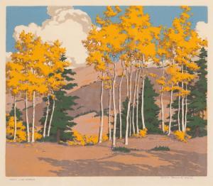 HALL Norma Bassett 1889-1957,Aspen and Spruce,c. 1940,Santa Fe Art Auction US 2023-11-10