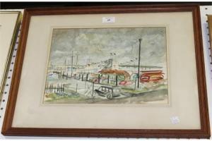 HALL NORMAN 1910-1978,The Yacht Club at Shoreham-by-Sea,Tooveys Auction GB 2015-01-28