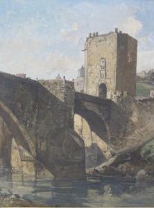 HALL Oliver 1869-1957,Alcantara Bridge, Toledo,1931,Halls GB 2022-11-09