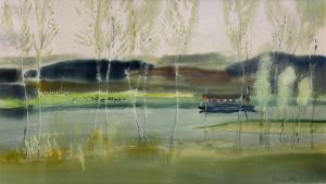 HALL Patrick,Houseboat on the River 'Oise' - France,Duggleby Stephenson (of York) 2024-01-05