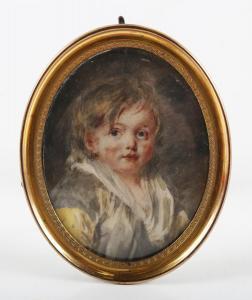 HALL Peter Adolf 1739-1793,Oval Half Length Miniature Portrait of a Child,Tooveys Auction 2023-09-06