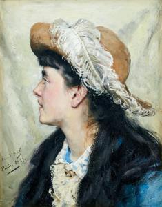 HALL Richard 1857-1942,A young Parisian woman,1883,Uppsala Auction SE 2021-12-08