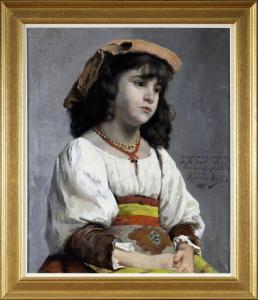 HALL Richard 1857-1942,Portrait de jeune fille,1881,Osenat FR 2022-06-19