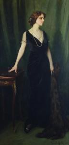 HALL Richard,Ritratto di dama in abito da sera,1913,Galleria Pananti Casa d'Aste 2023-04-21