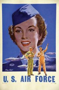HALL Tom 1885,Air Force Rare Affiche Montrant une Femme pour L'A,1951,Millon & Associés 2020-02-26