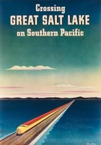 HALL William Haines,CROSSING GREAT SALT LAKE ON SOUTHERN PACIFIC,1940,Swann Galleries 2017-10-26