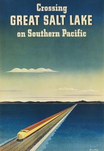 HALL William Haines,CROSSING GREAT SALT LAKE ON SOUTHERN PACIFIC,1940,Swann Galleries 2019-02-07