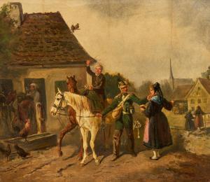 HALLATZ Emil 1837-1888,Die Einquartierung,Van Ham DE 2024-01-30