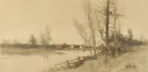 HALLER J 1800-1900,Landscape with River and Stone-Chimneyed Cottage,Gray's Auctioneers US 2011-07-28