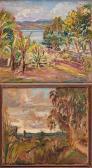 HALLET Andre 1890-1959,"Vue du lac en Afrique" et "Esquisse",Horta BE 2021-12-06