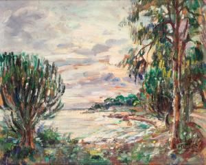 HALLET Andre 1890-1959,Vue du Lac Kivu,1951,Horta BE 2024-04-22
