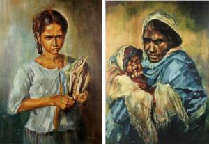 Halliwell K,Study of a peasant mother and chi,20th century,Batemans Auctioneers & Valuers 2017-11-04