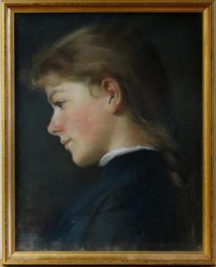HALLOWELL LOUD May 1860-1916,Profile portrait of young woman,1887,CRN Auctions US 2016-03-12
