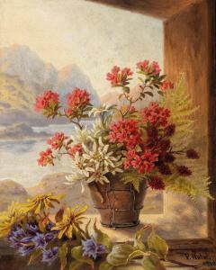 Halm Flechner Pauline 1836-1921,Alpine Flowers,1918,Palais Dorotheum AT 2019-09-18