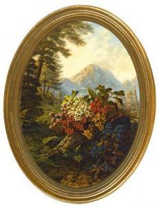 Halm Flechner Pauline 1836-1921,Berglandschaft mit Alpenblumen,Palais Dorotheum AT 2018-06-07