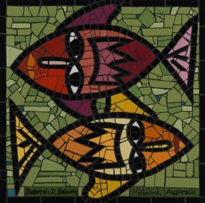 HALPERN Deborah 1957,Fish mosaic,Leonard Joel AU 2019-03-19