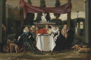 HALS Dirck 1591-1656,A merry company on a terrace,Christie's GB 2014-06-04