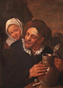 HALS Harmen 1611-1669,A man with a jug and pipe, a woman looking over hi,Woolley & Wallis 2020-03-04