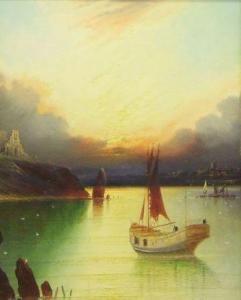 HALSEY Harry 1800-1900,Sunset, Castle Drumond, Gayton Bay, Yorkshire Coast,1921,Keys GB 2010-10-08