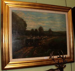 HALSTEAD Elizabeth,Horses and cart on rural track,Tennant's GB 2019-10-25