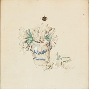 HAM Marie 1865-1909,Still life with lilies in a jar,Bruun Rasmussen DK 2013-09-16