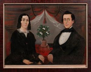 HAMBLEN Sturtevant J 1830-1856,Double Portrait of a Husband and Wife,Skinner US 2019-11-02