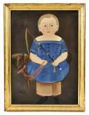 HAMBLEN Sturtevant J 1830-1856,Portrait of a Boy in a Blue Dress with His Dog,Skinner US 2016-08-14