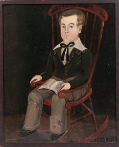 HAMBLEN Sturtevant J,Portrait of a Boy in a Red-painted Rocking Chair,1856,Skinner 2016-11-19