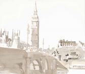 HAMBLETON Jack 1916-1988,Big Ben and Westminster Bridge,London,1974,Levis CA 2008-04-20