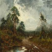 HAMBLIN Edward Charles 1833-1902,Country road with shepherd and travelers,Bruun Rasmussen 2015-09-07