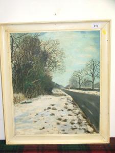 HAMBLING HARRY 1902-1988,A Suffolk Road in Winter,1975,Reeman Dansie GB 2008-03-08