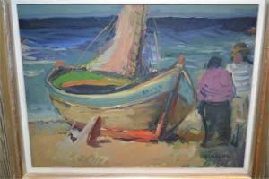 HAMBORN Axel 1892-1987,Beach scene with figures,Lawrences of Bletchingley GB 2015-06-09