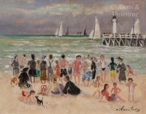 HAMBOURG Andre 1909-1999,Scène de plage à Deauville,Gros-Delettrez FR 2024-04-16
