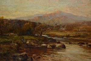 HAMEL Alfred Augustus,Highland river scene with two boys fishin,Lawrences of Bletchingley 2017-11-28