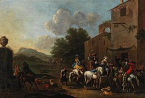 HAMERS franciscus 1673-1699,The departure for the hunt,Palais Dorotheum AT 2019-12-18